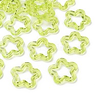 Transparent Acrylic Beads, Flower, Green Yellow, 30x30.5x5mm, Hole: 1.8mm, about 340pcs/500g(MACR-S373-24-B06)