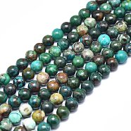 Natural Chrysocolla Beads Strands, Round, 6mm, Hole: 0.8mm, about 64pcs/strand, 15.35 inch(39cm)(G-F715-026)