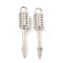 Alloy Pendants, Arrow Charm, Platinum, 24x4x4mm, Hole: 1.8mm(FIND-A039-21P)