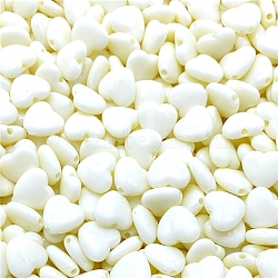 Opaque Acrylic Beads, Heart, White, 9mm, 50pcs/bag(HEAR-PW0002-082A-01)