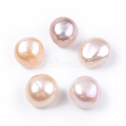 Natural Baroque Keshi Pearl Beads, Freshwater Pearl Beads, No Hole, Nuggets, Seashell Color, 12~13x8~10mm(PEAR-N020-P19)