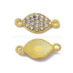 Alloy Connector Charms, Horse Eye Links, with Crystal Rhinestones, Golden, 7.8x16x2mm, Hole: 1mm(FIND-A024-09A-G)