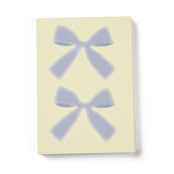 100 Sheets Memo Pad Sticky Notes, Sticker Tabs, for Office School Reading, Bowknot, 105x75x1mm