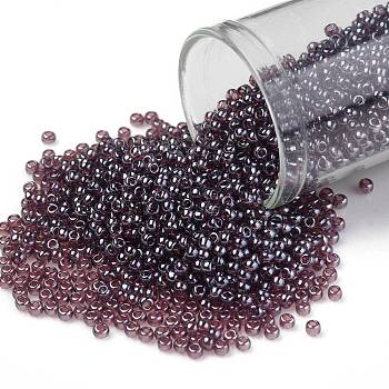 TOHO Round Seed Beads, Japanese Seed Beads, (110B) Transparent Luster Medium Amethyst, 11/0, 2.2mm, Hole: 0.8mm, about 1110pcs/10g