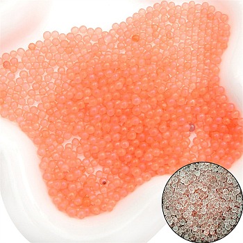Luminous Bubble Beads, DIY 3D Nail Art Decoration Mini Glass Beads, Tiny Caviar Nail Beads, Coral, 2~2.5mm, about 2100pcs/bag.