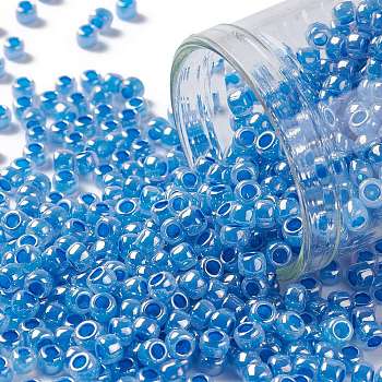 TOHO Round Seed Beads, Japanese Seed Beads, (917) Ceylon Denim Blue, 8/0, 3mm, Hole: 1mm, about 1110pcs/50g