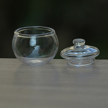 Miniature Rondelle Glass Bottle, for Dollhouse Accessories Pretending Prop Decorations, Clear AB, 24mm
