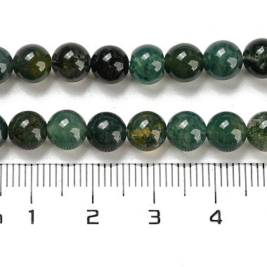 Naturelles mousse rondes en agate perles brins(G-S151-6mm)-2