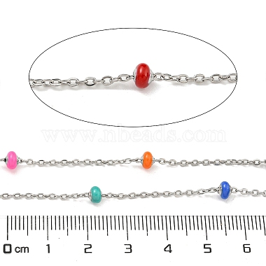 304 Stainless Steel Enamel Link Chains(AJEW-Z028-09P-07)-2