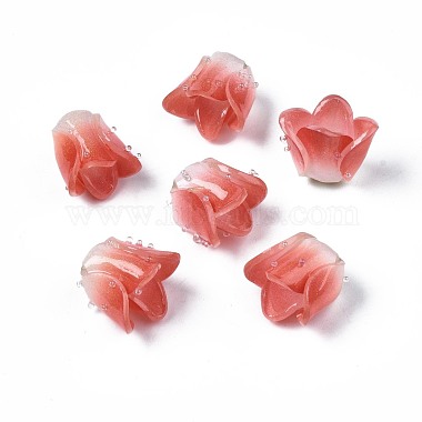 Salmon Flower Plastic Beads