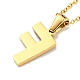 Ion Plating(IP) Initial Letter 304 Stainless Steel Pendant Necklaces(NJEW-M199-01G-F)-2