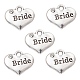 Wedding Theme Antique Silver Tone Tibetan Style Heart with Bride Rhinestone Charms(TIBEP-YW0001-37B)-1