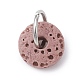 Natural Lava Rock Dyed Disc Charms(PALLOY-JF02267-01)-2