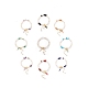 Natural Mixed Stone Chips & Pearl Beaded Bracelet with Enamel Lighting Bolt Charms(BJEW-JB08332-M)-1