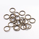 Brass Open Jump Rings, Round, Cadmium Free & Lead Free, Antique Bronze, 10x1mm, 18 Gauge, Inner Diameter: 8mm, about 2600pcs/500g(JRC10MM-AB)
