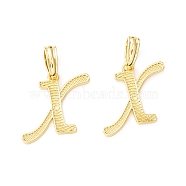 Rack Plating Eco-Friendly Brass Letter Pendants, Real 18K Gold Long-Lasting Plated, Cadmium Free & Lead Free, Letter.X, 17.5x19x1.4mm, Hole: 6.5x3.3mm(KK-K265-02G-X)
