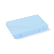 Plastic Boxes, Bead Storage Containers, Rectangle, Light Sky Blue, 17.5x11.2x2.7cm(CON-I008-03C)