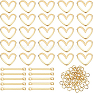DIY Link Jewelry Making Finding Kit, Including Brass Links Connectors & Linking Rings & Jump Rings, Real 18K Gold Plated, 90pcs/box(DIY-BC0006-19)