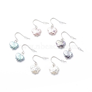 Plastic Pearl Butterfly Dangle Earrings, 304 Stainless Steel Jewelry for Women, Mixed Color, 27mm, Pin: 0.6mm(EJEW-JE05028)