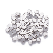 201 Stainless Steel Charms, Stamping Blank Tag, Heart, Stainless Steel Color, 5x6x1mm, Hole: 1mm(STAS-L234-045A)