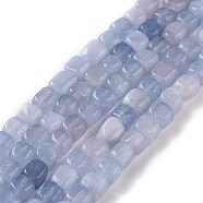 Natural Quartz Beads Strands, Dyed & Heated, Cube, Light Steel Blue, 5~7x5~7x5~7mm, Hole: 0.8mm, about 66~71pcs/strand, 14.80~ 15.08 inchi(37.6~38.3cm)(G-C023-09H)