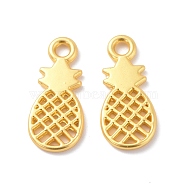 Rack Plating Alloy Pendants, Cadmium Free & Lead Free & Nickle Free, Pineapple Charm, Matte Gold Color, 21x10.5x1.7mm, Hole: 2.2mm(FIND-I036-12MG)