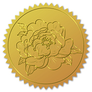 Self Adhesive Gold Foil Embossed Stickers, Medal Decoration Sticker, Floral Pattern, 5x5cm(DIY-WH0211-087)