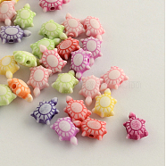 Craft Style Acrylic Beads, Tortoise, Mixed Color, 11.5x8x5mm, Hole: 2mm, about 2400pcs/500g(MACR-Q157-M26)