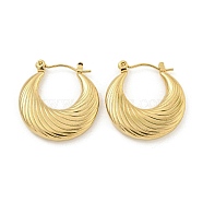 304 Stainless Steel Earrings for Women, Round, Golden, 25x3.5mm(EJEW-E305-02G-02)