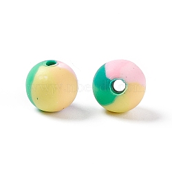 Handmade Polymer Clay Beads, Round, Lemon Chiffon, 8mm, Hole: 2mm(CLAY-D005-01G)