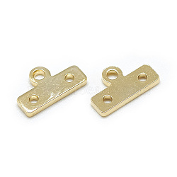 Brass Chandelier Components Links, Real 18K Gold Plated, 6x10x1mm, Hole: 1mm(X-KK-N200-030)
