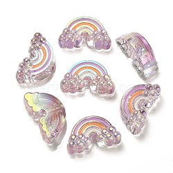 UV Plating Rainbow Iridescent Acrylic Enamel Beads, Rainbow, Violet, 17x29x11mm, Hole: 3.5mm(OACR-G012-08D)