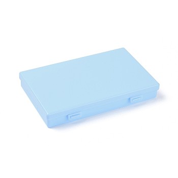 Plastic Boxes, Bead Storage Containers, Rectangle, Light Sky Blue, 17.5x11.2x2.7cm