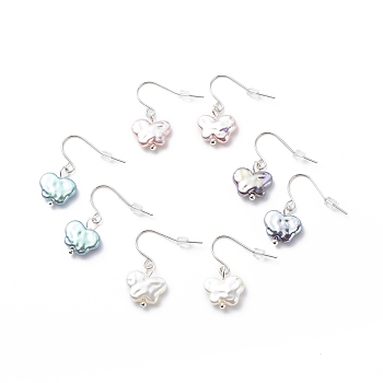 Plastic Pearl Butterfly Dangle Earrings, 304 Stainless Steel Jewelry for Women, Mixed Color, 27mm, Pin: 0.6mm