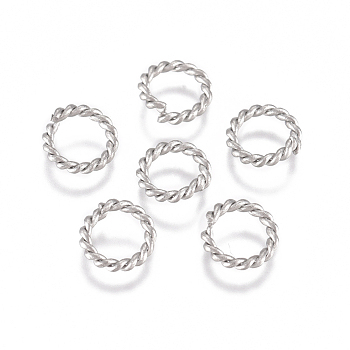 304 Stainless Steel Twisted Jump Rings, Open Jump Rings, Round Ring, Stainless Steel Color, 18 Gauge, 7x1mm, Inner Diameter: 5mm