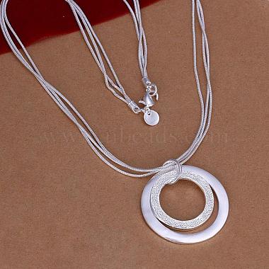 Popular Silver Color Plated Brass 3-strand Snake Chain Necklaces(NJEW-BB12693)-2