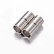 Column 304 Stainless Steel Magnetic Clasps with Glue-in Ends(X-STAS-I026-01)-2