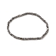 Natural Silver Sheen Obsidian Cube Beaded Stretch Bracelet for Women(BJEW-JB08976-03)-1