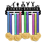 Fashion Iron Medal Hanger Holder Display Wall Rack, with Screws, Cheerleader Pattern, 150x400mm(ODIS-WH0021-357)