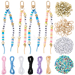 DIY Pendant Decoration Making Kits, Inclduing Alloy Swivel Clasps, CCB Plastic Beads and Nylon Cord, Mixed Color, 33x12x5.5mm, Hole: 9x6.5mm(DIY-BM0002-45)