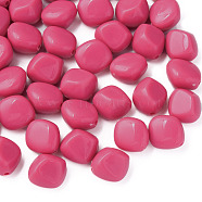 Opaque Acrylic Beads, Nuggets, Deep Pink, 15.5x14x11mm, Hole: 1.8mm, about 380pcs/500g(MACR-S373-137-A10)