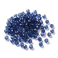 Imitation Austrian Crystal Beads, Grade AAA, Faceted(32 Facets), Round, Dark Blue, 4mm, Hole: 0.7~0.9mm(SWAR-F021-4mm-207)