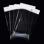 White Header OPP Cellophane Bags, Self Adhesive Sealing Bag with Hanging Hole, Rectangle, Clear, 15x7cm, Hole: 6mm, Unilateral Thickness: 0.045mm, Inner Measure: 9.5x7cm(OPC-YWC0001-01)