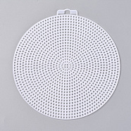 Cross Stitch Mesh Board, Plastic Canvas Sheets, Flat Round, White, 154x147x1.5mm, Hole: 6x25mm(DIY-WH0162-80)