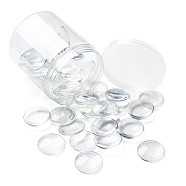 Transparent Glass Cabochons, Half Round/Dome, Clear, 40x8mm, 50pcs/box(GGLA-CD0001-04)