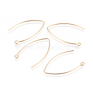 Vacuum Plating 304 Stainless Steel Earring Hooks, with Horizontal Loop, Golden, 40.5x24.5x0.8mm, Hole: 2.3mm, 20 Gauge, Pin: 0.8mm(STAS-I120-23B-G)