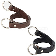 2Pcs 2 Colors Imitation Leather Bag Handles, with Alloy Spring Clasps, for Bag Straps Replacement Accessories, Mixed Color, 67.5x1.85x0.4cm, 1pc/color(FIND-WR0002-68P)