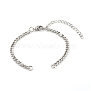 304 Stainless Steel Twisted Chains Bracelet Making, with Jump Rings & Lobster Claw Clasps, Stainless Steel Color, 16.3x0.4x0.2cm(X-AJEW-JB01064)