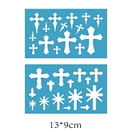 Acrylic Earring Handwork Template, Card Leather Cutting Stencils, Deep Sky Blue, Cross, 130x90x2mm, 2pcs/set(DIY-WH0359-093)