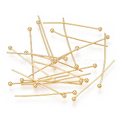 Brass Ball Head Pins, Long-Lasting Plated, Real 18K Gold Plated, Real 18K Gold Plated, 22 Gauge, 25x0.6mm, Head: 1.8mm, 650pcs/bag.(KK-G331-10-0.6x25)